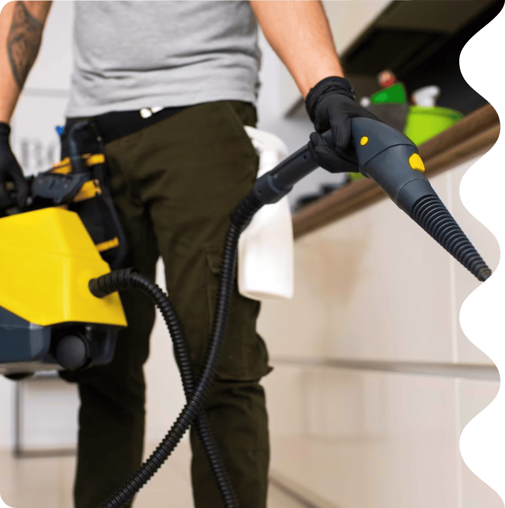 Person vacuuming